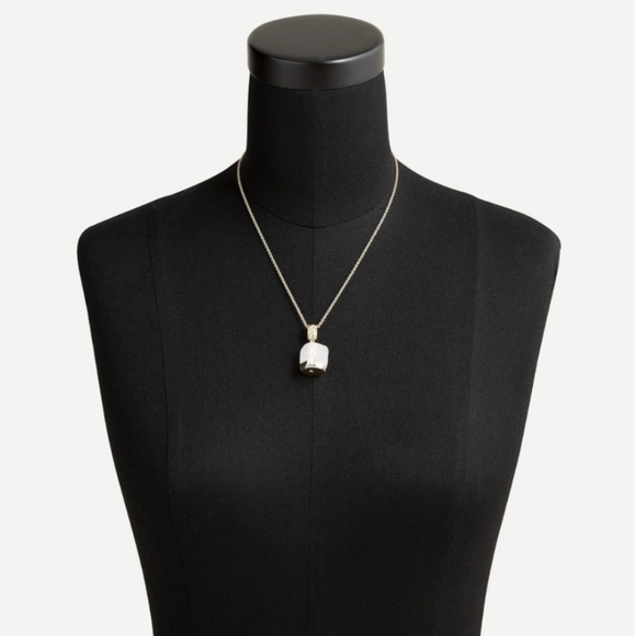 J Crew Dipped Stone Pendant Necklace in Burnished Gold - Picture 2 of 2